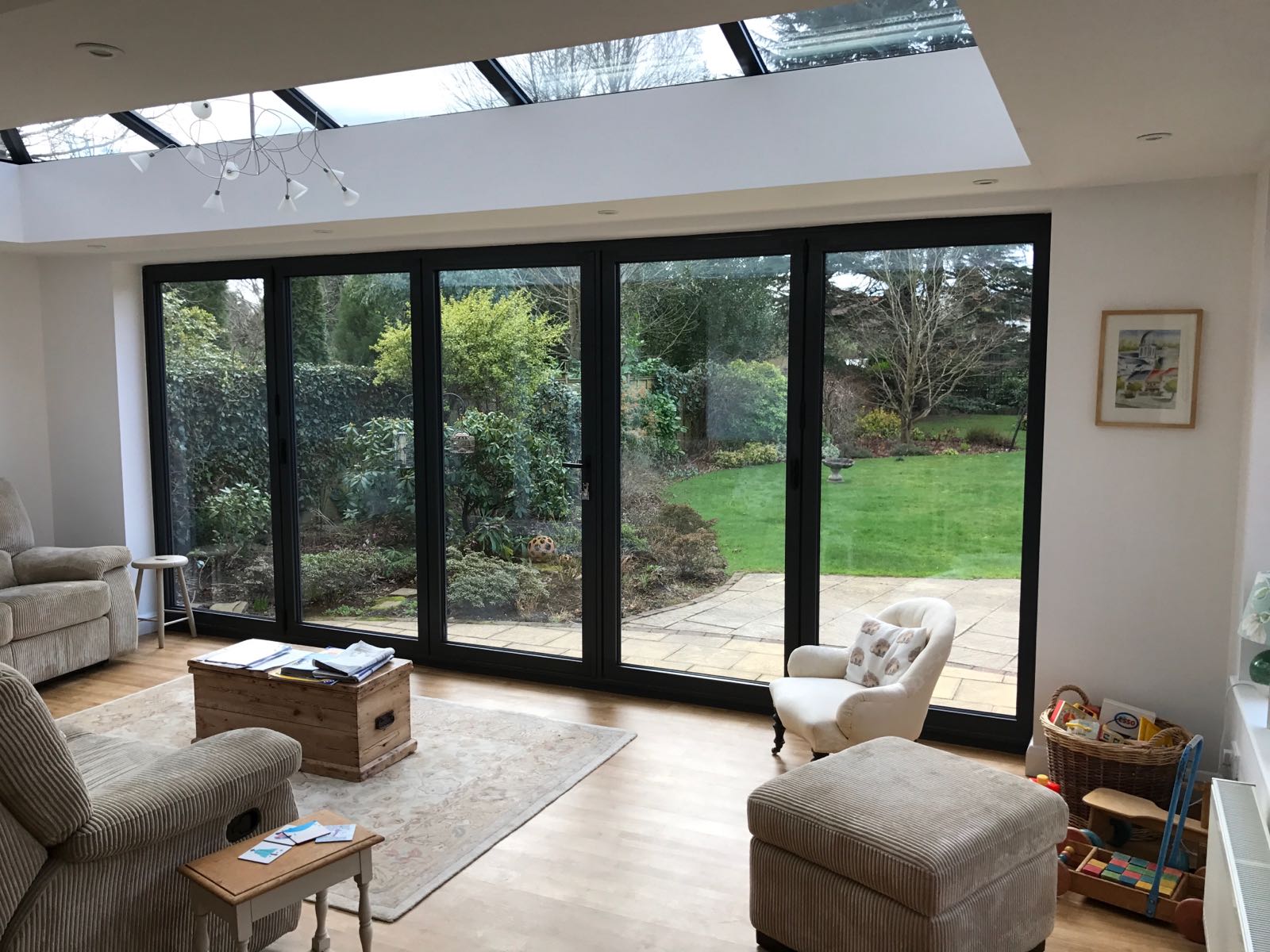 Bi fold doors closed photo from interior - Windows Are Us